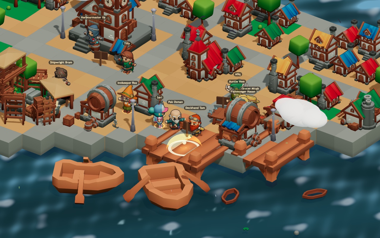 ZiMM town seen through the gameplay camera.